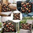 thumbnail image 4 of Throw Pillow Covers, Fall Pumpkins Retro 16x16 Pillow Covers for Couch/Sofa/Bed, Thanksgiving Maple Leaves Rustic Black Decorative Square Linen Cushion Pillowcase for Home Decor, 4 of 9