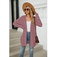 thumbnail image 2 of Women's Solid Color Pocket Long Sleeve Bottoming Cardigan Sweater, 2 of 3