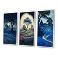 thumbnail image 3 of Designart "Farm Field with Blossoming Bluebonnets I" Blue Bonnets Framed Wall Art Set Of 3 - Blue Traditional Frame Gallery Set For Office Decor, 3 of 6