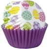 Wilton Easter Egg Print and Solid Purple Mini Cupcake Liners, 50-Count