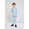 thumbnail image 3 of LOLANTA Boys Suit Wedding Ring Bearer Outfit Kids Suit Set, Plaid, Striped Blazer Suit Pants Bow Tie, 3 of 6