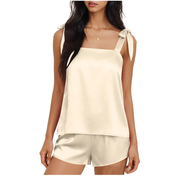 Fuera Del Hombro Tops para las Mujeres Manga Larga Casual sin Mangas Vendaje Sólido Y la Cintura Elástica Pantalones Cortos Conjuntos para el Verano