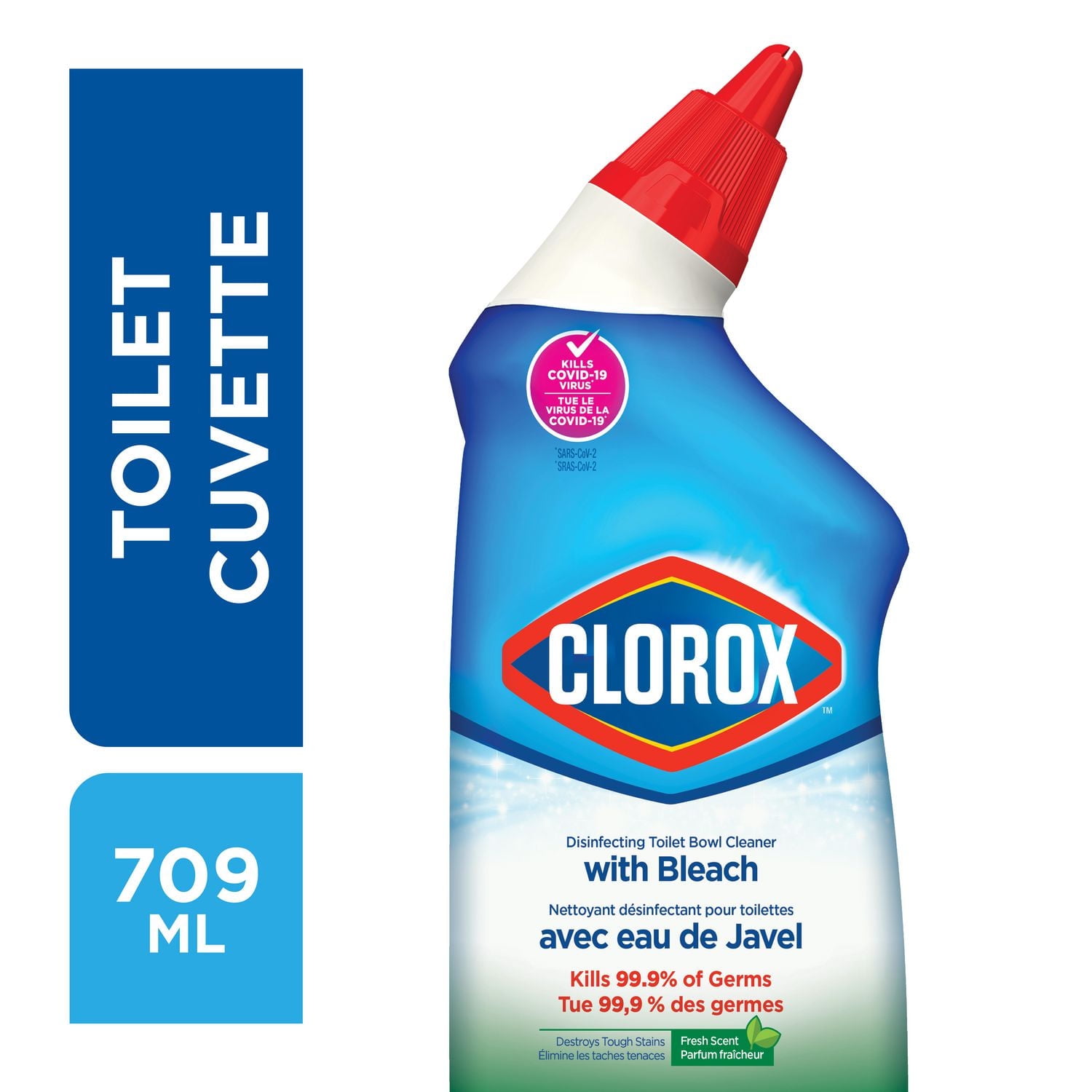 Clorox® Disinfecting Toilet Bowl Cleaner with Bleach, Fresh Scent, 709 mL