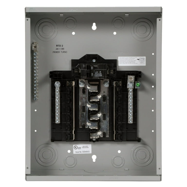 SN Series 100 Amp 12-Space 24-Circuit Main Breaker Plug-On Neutral Indoor Load Center SN Series 100 Amp 12-Space 24-Circuit Main Breaker Plug-On Neutral Indoor Load Center