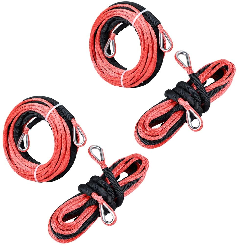 Astra Depot Red Synthetic Winch Rope Extension 1 4 X 50 7500lb Line astra-depot-red-synthetic-winch-rope-extension-1-4-x-50-7500lb-line