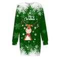 thumbnail image 5 of Wyzesi Robes Roses pour Douche Maxi Robe Chandail de Noël Imprimée pour Femme Col Rond Manches Longues Ample Sans Capuche Robe Décontractée Pyjama de Noël Costume, 5 of 5