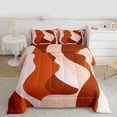 thumbnail image 2 of jejeloiu Modern Abstract Geometric Full Size Comforter Sets,Red Orange Stripe Bedding Sets For Girls Boys Reversible 3 Pieces, 2 of 8