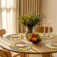 thumbnail image 3 of Round Placemats Yellow Gray White Stripe 15 inch Set of 6 Table Mats for Dining Table Retro Wood Grain Heat Resistant Non-Slip Kitchen & Home Decorative Place Mat Set, 3 of 8