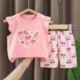 thumbnail image 2 of Child Girls 4-10T 2PC Summer Outfit Set Lightweight Top + Casual Shorts Gibobby,4-5 Years,Light Pink, 2 of 4