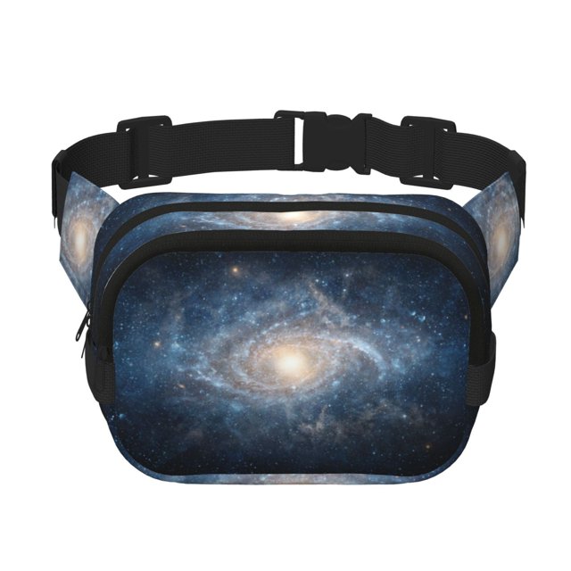 Balery The Galaxy Mochila Cinturón para Mujeres y Hombres, Bolsa de Cintura Impermeable de Doble Capa con Correa