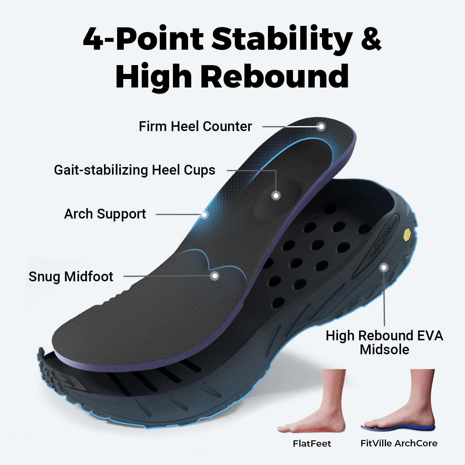 FitVille Wide Mens Sneakers Slip-on Shoes, Slip Resistant Hiking Walking Shoes with Arch Support & Wide Toe Box