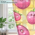 thumbnail image 3 of Cute Cartoon Strawberry on Orange Background Semi Sheer Curtains for Living Room Bedroom Set of 2 Insulated Window Drapes, 3 of 6