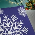 thumbnail image 6 of Christmas Throw Pillow Covers Decorative 20 X 12 Inches Pack of 2 Cozy Fleece Snowflakes Cushion Cases for Couch Sofa Bed Living Room Navy Blue, 6 of 6