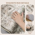 thumbnail image 6 of Roxstand 2'x5' Washable Runner Rug for Hallway Entrance Bedroom Entryway, Vintage Non Slip Stain Resistant Kitchen Rugs, Ivory, 6 of 10