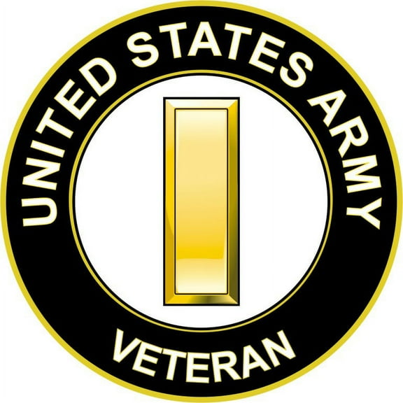 3.8 Inch U.S. Army 2nd Lieutenant Rank Veteran Sticker Decal