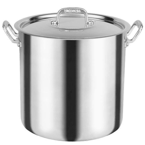 Olla alta recta acorazada de 4.0 mm de 30cm / 20 litros Vasconia Pro de Aluminio Plateado Pulido con Certificación NSF Vasconia Vasconia PRO 4030266