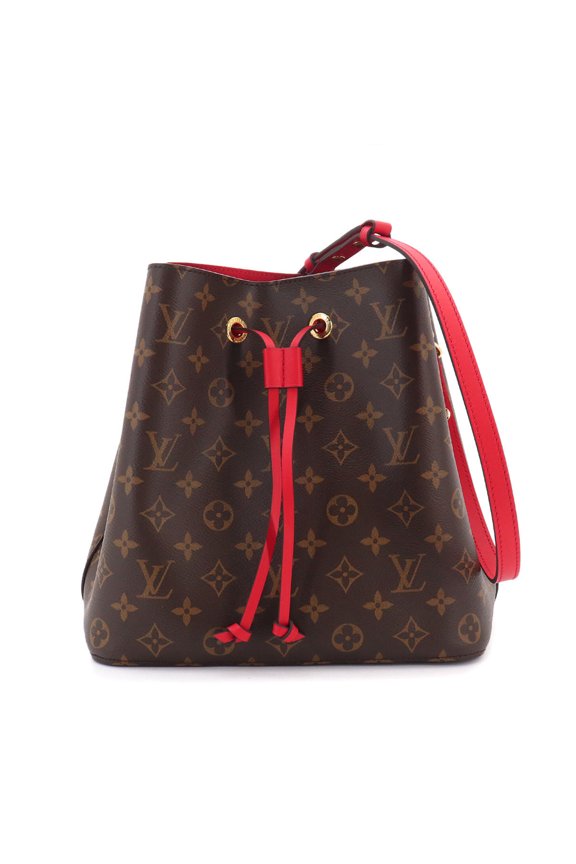 Pre-Owned Louis Vuitton LOUIS VUITTON Monogram Neo Noe Shoulder Handbag Coquelicot Red M44021