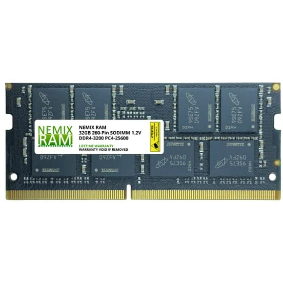 32GB DDR4-3200 PC4-25600 SODIMM Laptop Memory by NEMIX RAM