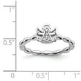 thumbnail image 5 of Solid 925 Sterling Silver Stackable Diamond Angel halo Ring Eternity Band Size 7 (.025 cttw.), 5 of 6