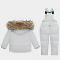 thumbnail image 3 of Otqutp Children European and American Children's Long Sleeve Down Jacket Set Kids Boys and Girls Thickened 1-5 Years Old Ski Suit Down Two Sets(White,18-24 Months), 3 of 3