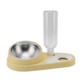 thumbnail image 2 of Dispensador de agua para alimentos para mascotas Diseño elevado a prueba de derrames automático 2 en 1 Alimentador de agua para perros y gatos para beber y comer Amarillo, 2 of 5