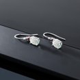 thumbnail image 5 of Gem Stone King 10K White Gold White Opal and Red Rhodolite Garnet Dangle Earrings for Women (2.28 Cttw, Gemstone Birthstone, Oval 8x6mm), 5 of 5
