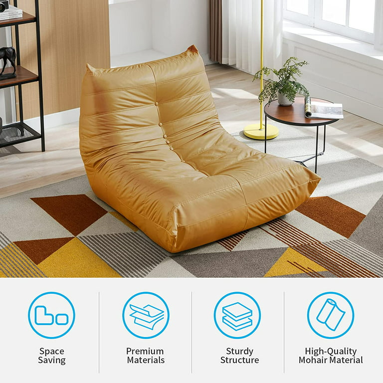 Mjkone Floor Chair for Adults, Modern Armless Lounge Bean Bag