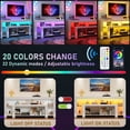 thumbnail image 2 of Blotout 82''Modern LED TV Stand for 85/90'' TV, High Gloss Entertainment Center with Adjustable Shelves & Open Storage, TV Console with 20 Color Changing Lights for Living Room Bedroom Game Room, 2 of 8