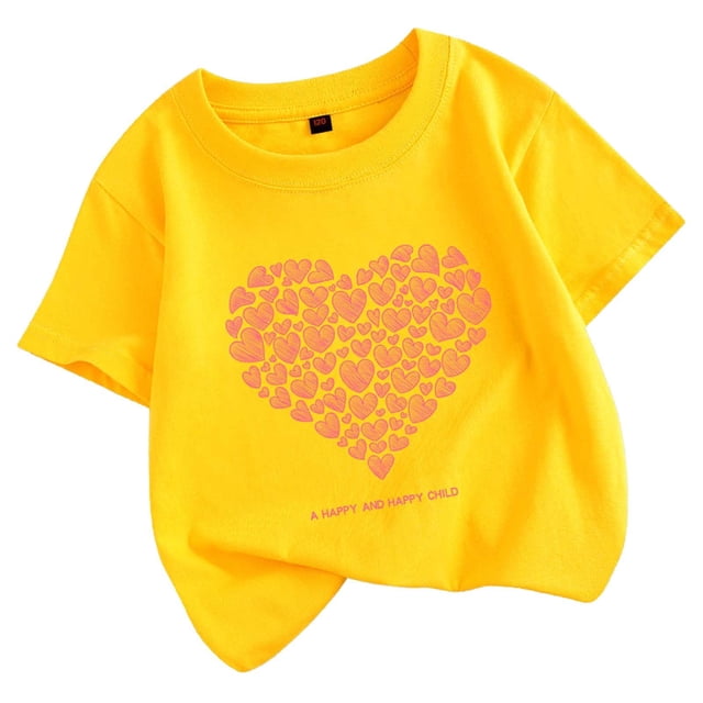 Big Girls T Shirts Print Short Sleeve Oversized Casual Top Spring Summer Clothes for Kids Size 12-13T