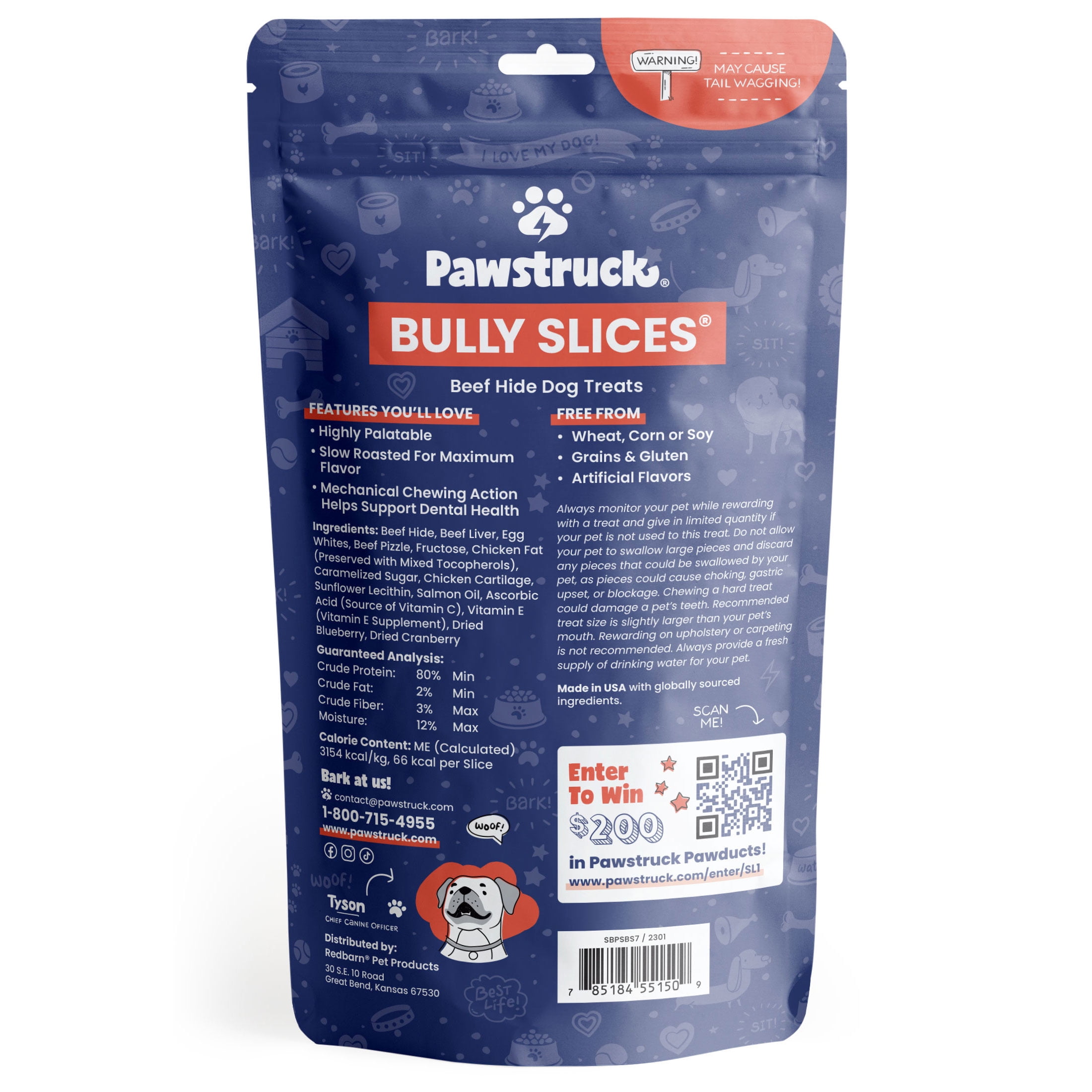 (5 pack) Pawstruck Bully Slices 7oz Bully Flavor