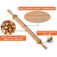 thumbnail image 3 of Rolling Pin with 4 Adjustable Thickness Rings and Long Handle 13.6 Inch Wooden Dough Roller for Baking, Dough, Cookie, Cake, Fondant, Pizza Pie Crust, 3 of 4