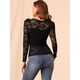 thumbnail image 5 of Top de encaje de blubordade manlarcon soplo semitransparente vintage pamujer Negro XL, 5 of 6