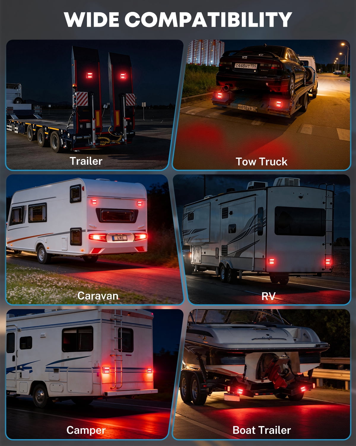 Kohree Wireless Trailer Lights Magnetic, 328 FT Signal Synchronization, Rechargeable Wireless Trailer Tow Lights LED Kit, IP67 Waterproof, 10-Hour Battery Life for Towing Truck Camper RV Boat