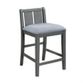 thumbnail image 3 of Ham 3 Piece Counter Height Compact Dining Table- Chair Set- Gray Wood, 3 of 6