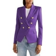 thumbnail image 6 of iHPH7 Double Breasted Blazer Women Suit Jackets for Women Fall Business Outfits for Women Blazers for Work Casual Office Jackets for Women Blazer Jackets for Women Fall Clothes for Women Purple XL, 6 of 7