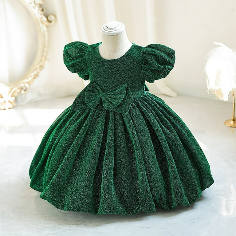 slim fit dress slacks Emerald Elegance Embroidered Puff Sleeve Party Frock for Baby Girls –  Inayah Fashion main image 0