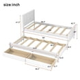 thumbnail image 4 of Twin Size Platform Bed with Trundle Bed and 2 Storage Drawers, Solid Wood Bed Frame with Pull Out Trundle,White, 4 of 13