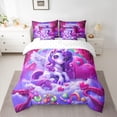 thumbnail image 2 of Feelyou Dreamy Cartoon Unicorn Twin Bedding Sets 7-Piece for Kids, Kawaii Magic Animal Bedding Comforter Set, Love Heart Reversible Sheet Sets, Microfiber Bedroom Decor, 2 of 7