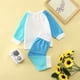thumbnail image 3 of Gibobby Conjunto 2 uds. de pantalones para niños Conjunto de ropa interior de manga larga para niños y niñas pequeñas, pantalones(Azul, 6-9 Meses), 3 of 5