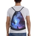 thumbnail image 2 of Kuqiui Red And Blue Fire Dragon Print Drawstring Backpack Drawstring Bags,Draw String Back Bag Drawstring Bags for Sports,Gym,Travel,Swimming,Beach, 2 of 8