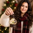 thumbnail image 4 of Christmas Decorations Indoor Outdoor Under 10$ Clearance! Christmas LED Lantern Decoration, Vintage Hanging Lamp with Santa Snowman Reindeer Inside, Warm Light Tabletop Home Party Ornament, 4 of 8