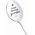 thumbnail image 1 of Gifts for Grandpa Grandfather from Grandson Granddaughter Good Morning Grandpa Coffee Spoon for Granddad Granddaddy Father's Day Christmas Gift for Granddad Papa Dessert Spoons, 1 of 5