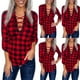 thumbnail image 1 of Pntutb Camisa a cuadros para mujer Blusa de manga larga a cuadros a cuadros Blusa casual tops Pntutb Pntutb-5519, 1 of 9