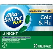 Alka-Seltzer Plus Night Maximum Strength Cold & Flu, Liquid Gel, 20ct