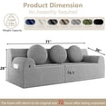 thumbnail image 5 of HOQBN Boneless Sofa Couch for Living Room,71" 3 Seater Sofa with Deep Seat Design and 3 Round Pillows,Comfy Corduroy Fabric Loveseat Couch,No Assembly,Light Gray, 5 of 5