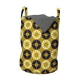 thumbnail image 1 of Abstract Laundry Bag, Circular Tribal Inspired Geometric Pattern, Hamper Basket with Handles Drawstring Closure for Laundromats, 13" x 19", Pale Coffee Indigo, by Ambesonne, 1 of 4