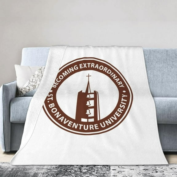 St Bonaventure University Logo Fleece Blanket, Very Soft Microfiber Flannel Blanket for Couch Warm and Cozy for All Seasons