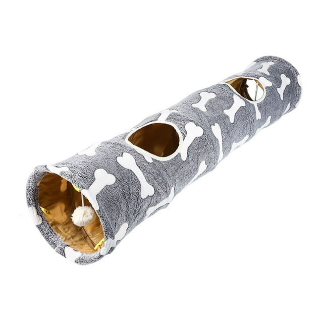 Cat Tunnel Play Tube with Interactive Toys for Small Indoor Adventure and Exercise Activity