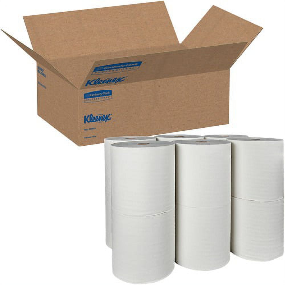 Kleenex Professional Universal Hard Roll Paper Towels, Bulk (01080), Hardwound 1.5" Core, Premium Absorbency Pockets, White (12 Rolls at 425' Each, 5,100'/Case)