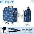 thumbnail image 3 of Navy Whitepalm Printed Zipper Binder with Handle&Shoulder Strap 2 inch 3 Ring 500+300 Sheet Capacity File Folder Organizer, 3 of 8